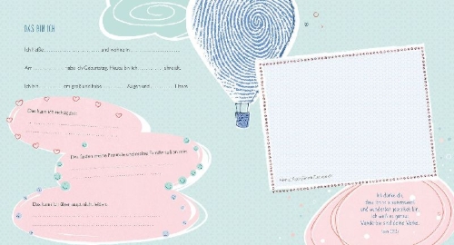 Buchcover und Innenansicht für das Buch: Meine Erstkommunion Erinnerungsalbum Blumen