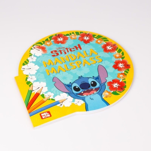 Buchcover und Innenansicht für das Buch: Disney Kreative Beschäftigung: Stitch: Mandala-Malspaß