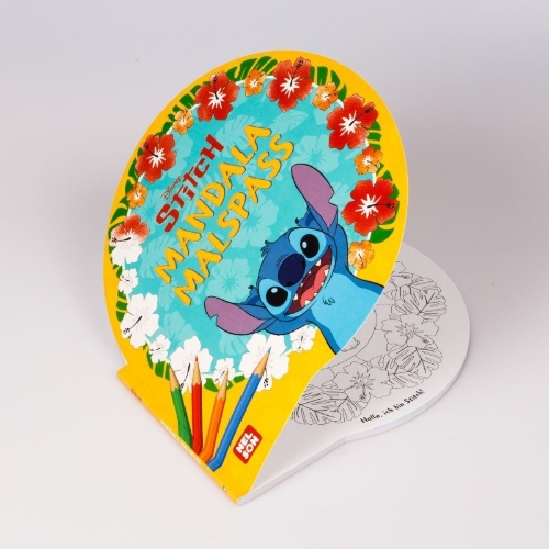 Buchcover und Innenansicht für das Buch: Disney Kreative Beschäftigung: Stitch: Mandala-Malspaß