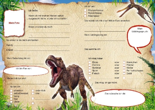 Buchcover und Innenansicht für das Buch: Dinosaurier: Freundebuch