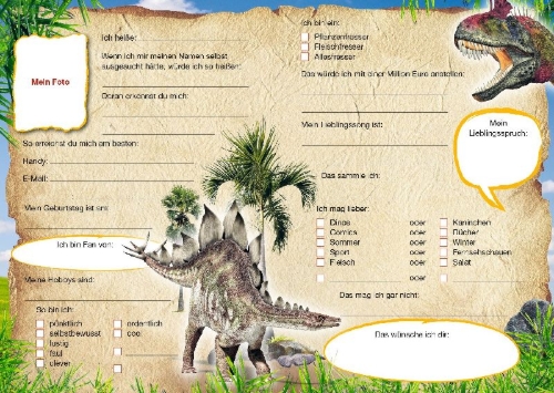 Buchcover und Innenansicht für das Buch: Dinosaurier: Freundebuch