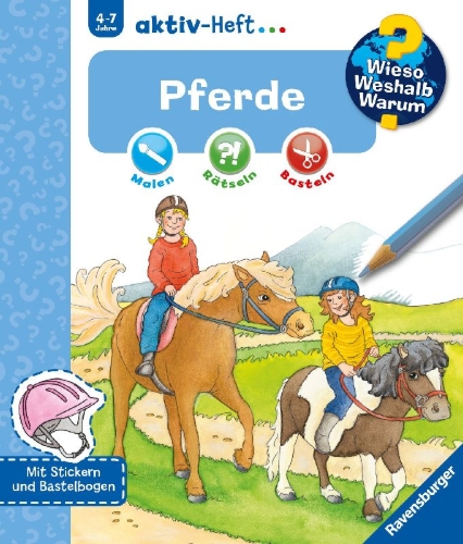 Buchcover und Innenansicht für das Buch: Wieso? Weshalb? Warum? aktiv-Heft: Pferde