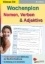 Buchcover und Innenansicht für das Buch: Wochenplan Nomen, Verben & Adjektive