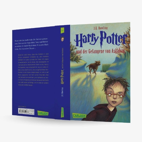 Buchcover und Innenansicht für das Buch: Harry Potter and the Prisoner of Azkaban