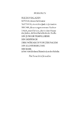 Buchcover und Innenansicht für das Buch: Nathan der Weise