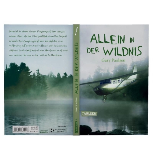 Buchcover und Innenansicht für das Buch: Allein in der Wildnis