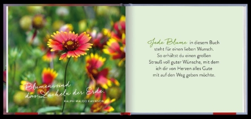 Buchcover und Innenansicht für das Buch: Ein Strauß voll guter Wünsche