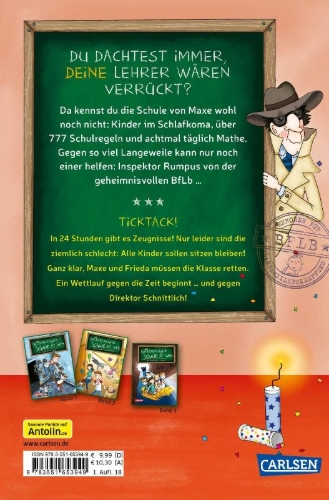 Buchcover und Innenansicht für das Buch: Die unlangweiligste Schule der Welt 4: Zeugnis-Alarm!
