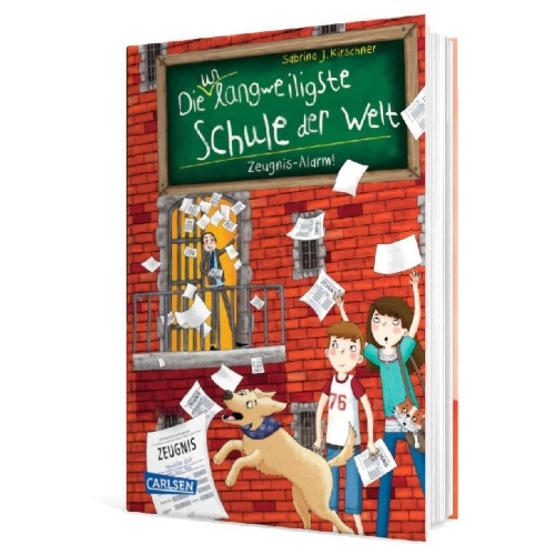 Buchcover und Innenansicht für das Buch: Die unlangweiligste Schule der Welt 4: Zeugnis-Alarm!