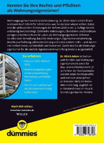 Buchcover und Innenansicht für das Buch: Wohnungseigentumsrecht für Dummies