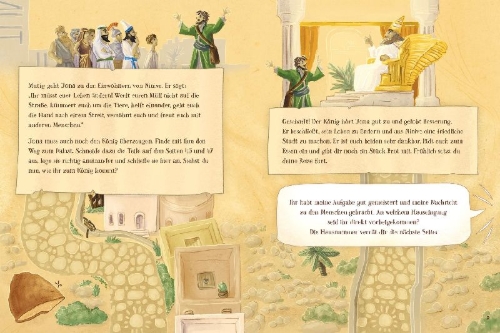 Buchcover und Innenansicht für das Buch: BIBLE EXIT GAME Die geheime Schatzkammer