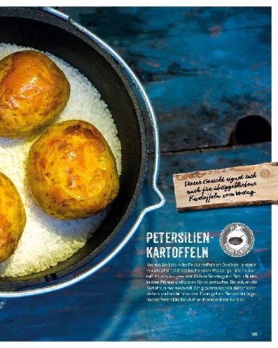 Buchcover und Innenansicht für das Buch: Draußen kochen