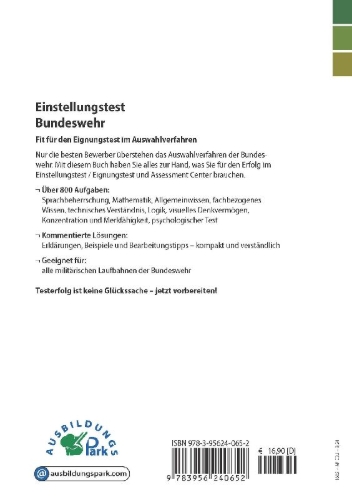 Buchcover und Innenansicht für das Buch: Einstellungstest Bundeswehr
