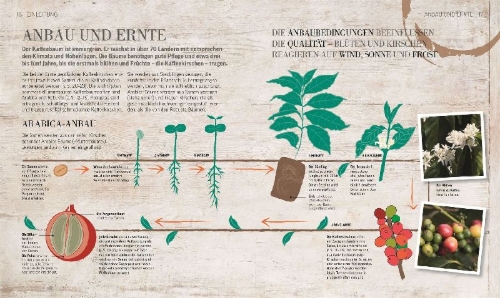 Buchcover und Innenansicht für das Buch: Das Kaffee-Buch