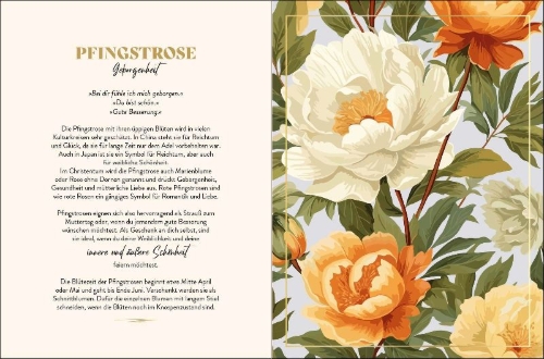 Buchcover und Innenansicht für das Buch: Die geheimnisvollen Botschaften der Blumen