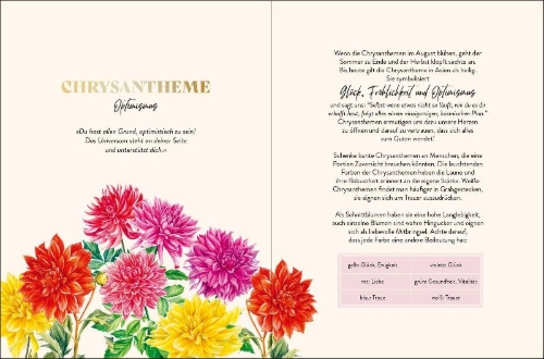Buchcover und Innenansicht für das Buch: Die geheimnisvollen Botschaften der Blumen