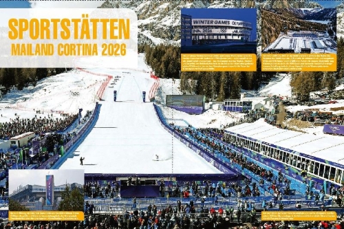 Buchcover und Innenansicht für das Buch: Olympische Winterspiele Mailand Cortina 2026