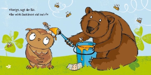 Buchcover und Innenansicht für das Buch: Die Eule mit der Beule
