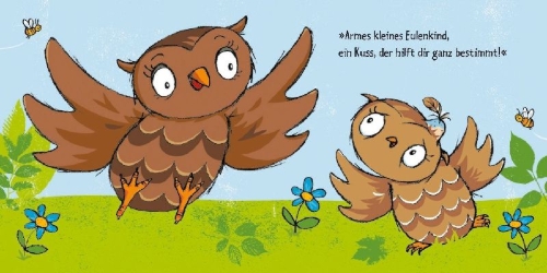 Buchcover und Innenansicht für das Buch: Die Eule mit der Beule