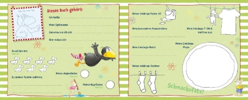 Buchcover und Innenansicht für das Buch: Der kleine Rabe Socke: Alle meine Kindergarten-Freunde