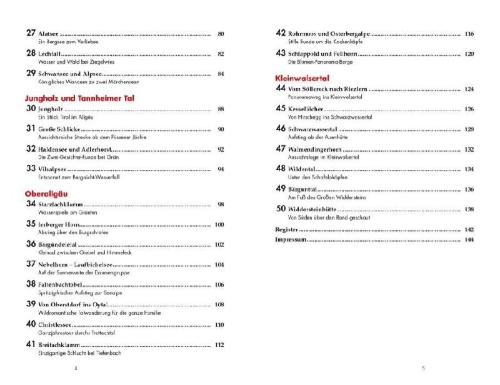 Buchcover und Innenansicht für das Buch: Leichte Wanderungen im Allgäu