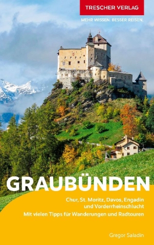 Buchcover und Innenansicht für das Buch: TRESCHER Reiseführer Graubünden