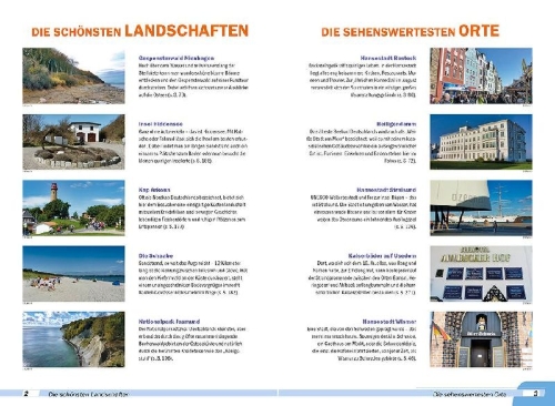Buchcover und Innenansicht für das Buch: Reise Know-How Wohnmobil-Tourguide Ostseeküste Mecklenburg-Vorpommern mit Rügen und Usedom
