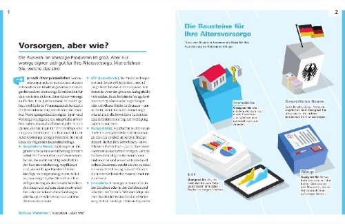 Buchcover und Innenansicht für das Buch: Altersvorsorge für Selbstständige