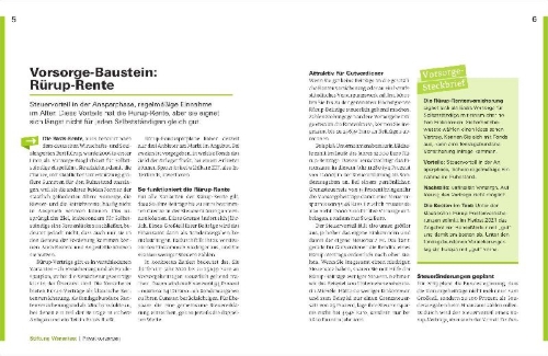 Buchcover und Innenansicht für das Buch: Altersvorsorge für Selbstständige