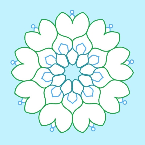 Buchcover und Innenansicht für das Buch: Mein erstes Mandala-Malbuch Frühling