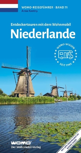 Buchcover und Innenansicht für das Buch: Entdeckertouren mit dem Wohnmobil Niederlande