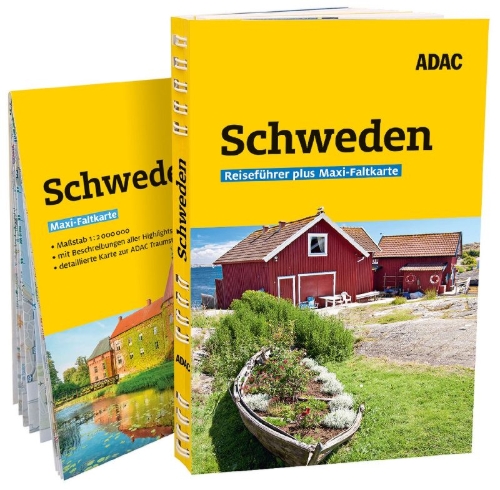 Buchcover und Innenansicht für das Buch: ADAC Reiseführer plus Schweden