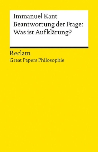 Buchcover und Innenansicht für das Buch: Beantwortung der Frage: Was ist Aufklärung?