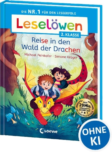Buchcover und Innenansicht für das Buch: Leselöwen 2. Klasse - Reise in den Wald der Drachen