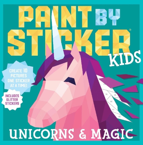 Buchcover und Innenansicht für das Buch: Paint by Sticker Kids: Unicorns & Magic