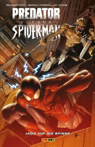 Buchcover und Innenansicht für das Buch: Predator vs. Spider-Man (2025) #1-#4