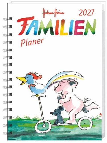 Buchcover und Innenansicht für das Buch: Helme Heine: Familienplaner-Buch A6 2027
