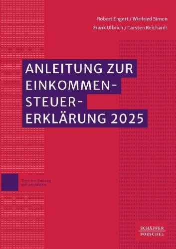 Buchcover und Innenansicht für das Buch: Anleitung zur Einkommensteuererklärung 2025