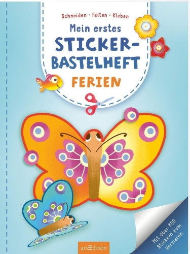 Buchcover und Innenansicht für das Buch: Mein erstes Sticker-Bastelheft - Ferien