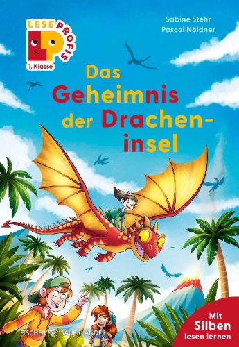 Buchcover und Innenansicht für das Buch: Leseprofis - Silbe-für-Silbe: Das Geheimnis der Dracheninsel, 1. Klasse