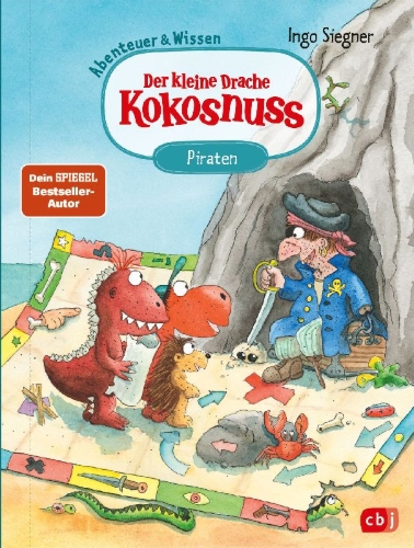 Buchcover und Innenansicht für das Buch: Der kleine Drache Kokosnuss - Abenteuer & Wissen - Die Piraten
