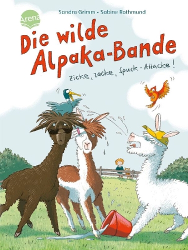 Buchcover und Innenansicht für das Buch: Die wilde Alpaka-Bande (1). Zicke, zacke, Spuck-Attacke!