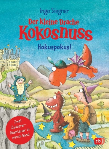 Buchcover und Innenansicht für das Buch: Der kleine Drache Kokosnuss - Hokuspokus!