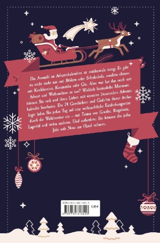 Buchcover und Innenansicht für das Buch: Der literarische Adventskalender. 24 Weihnachtserzählungen und Gedichte