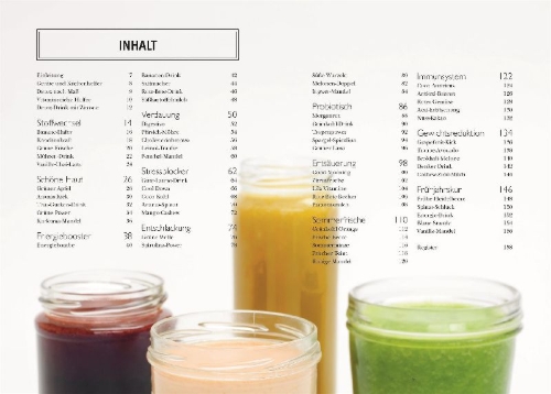 Buchcover und Innenansicht für das Buch: Super Smoothies - Die besten Detox-Drinks