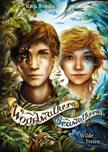 Buchcover und Innenansicht für das Buch: Woodwalkers & Friends/Seawalkers & Friends. Wilde Ferien