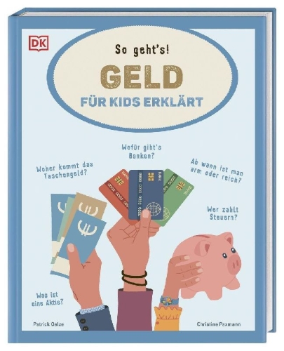 Buchcover und Innenansicht für das Buch: Geld für Kids erklärt