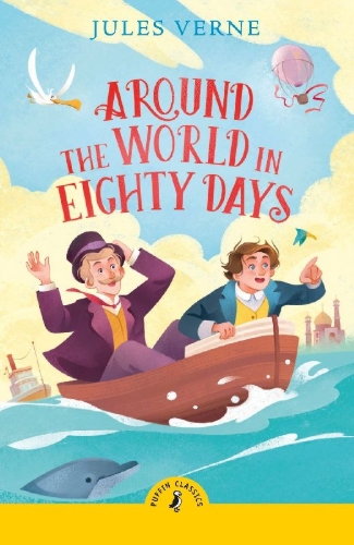 Buchcover und Innenansicht für das Buch: Around the World in Eighty Days