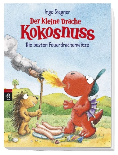 Buchcover und Innenansicht für das Buch: Der kleine Drache Kokosnuss - Die besten Feuerdrachenwitze