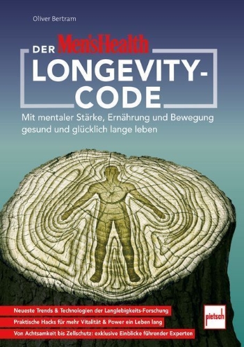 Buchcover und Innenansicht für das Buch: Der Men's Health Longevity-Code